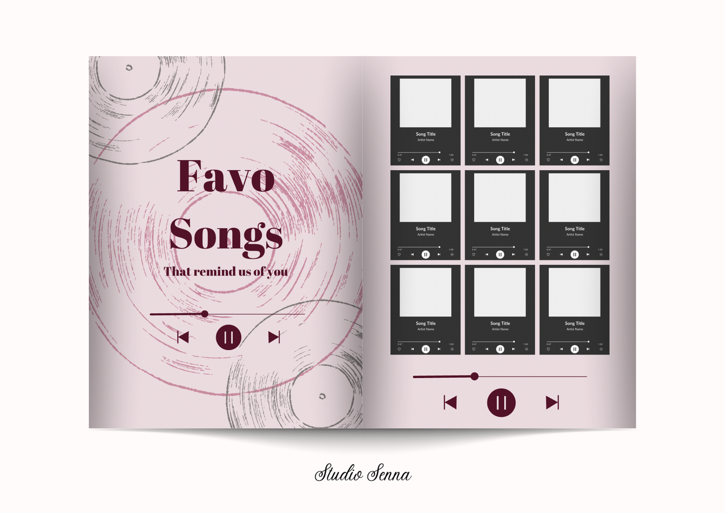 21 Diner Boek Template 'Rusty Rose'