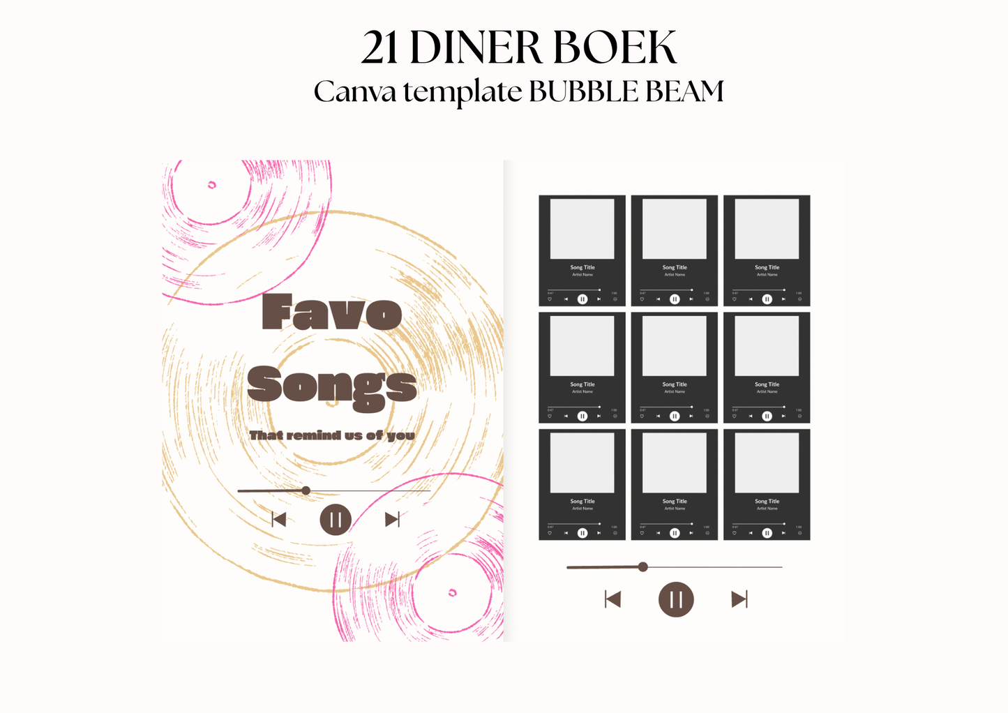 21 Diner boek Template 'Bubble Beam'