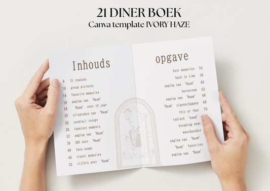 21 Diner Boek Template 'Ivory Haze'