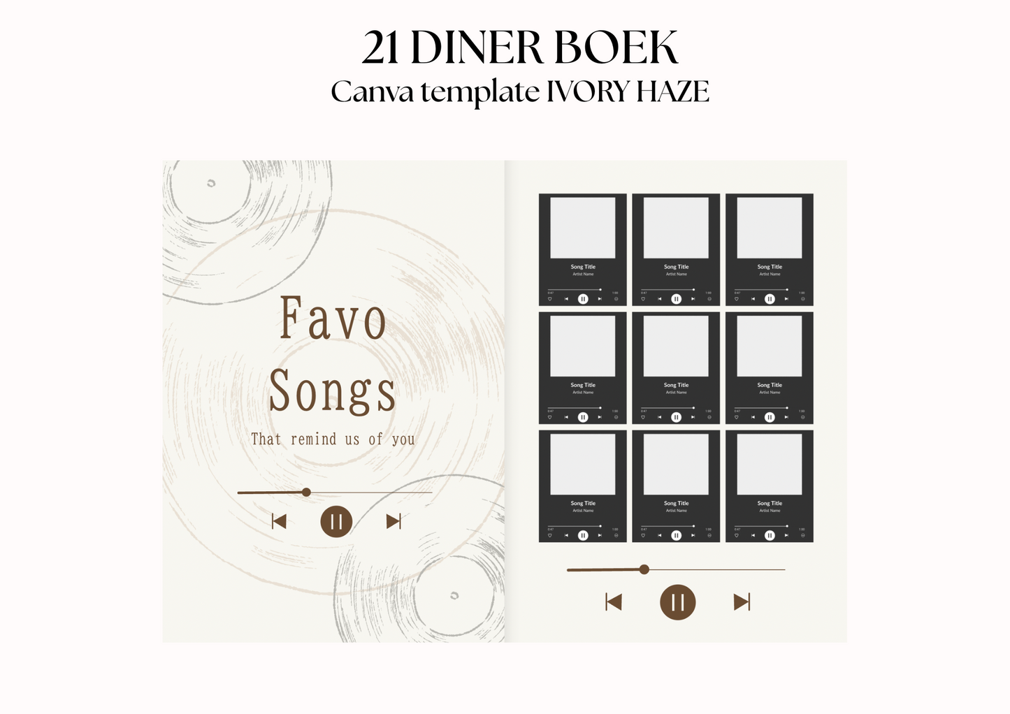 21 Diner Boek Template 'Ivory Haze'