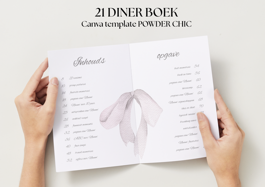 21 Diner Boek Template 'Powder Chic'