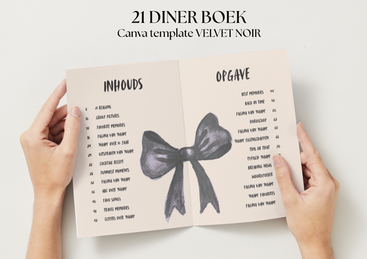 21 Diner Boek Template 'Velvet Noir'