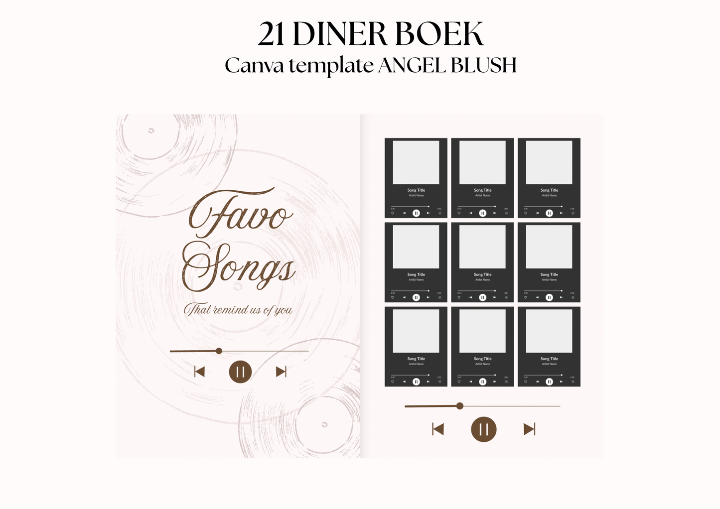 21 Diner Boek Template 'Angel Blush'