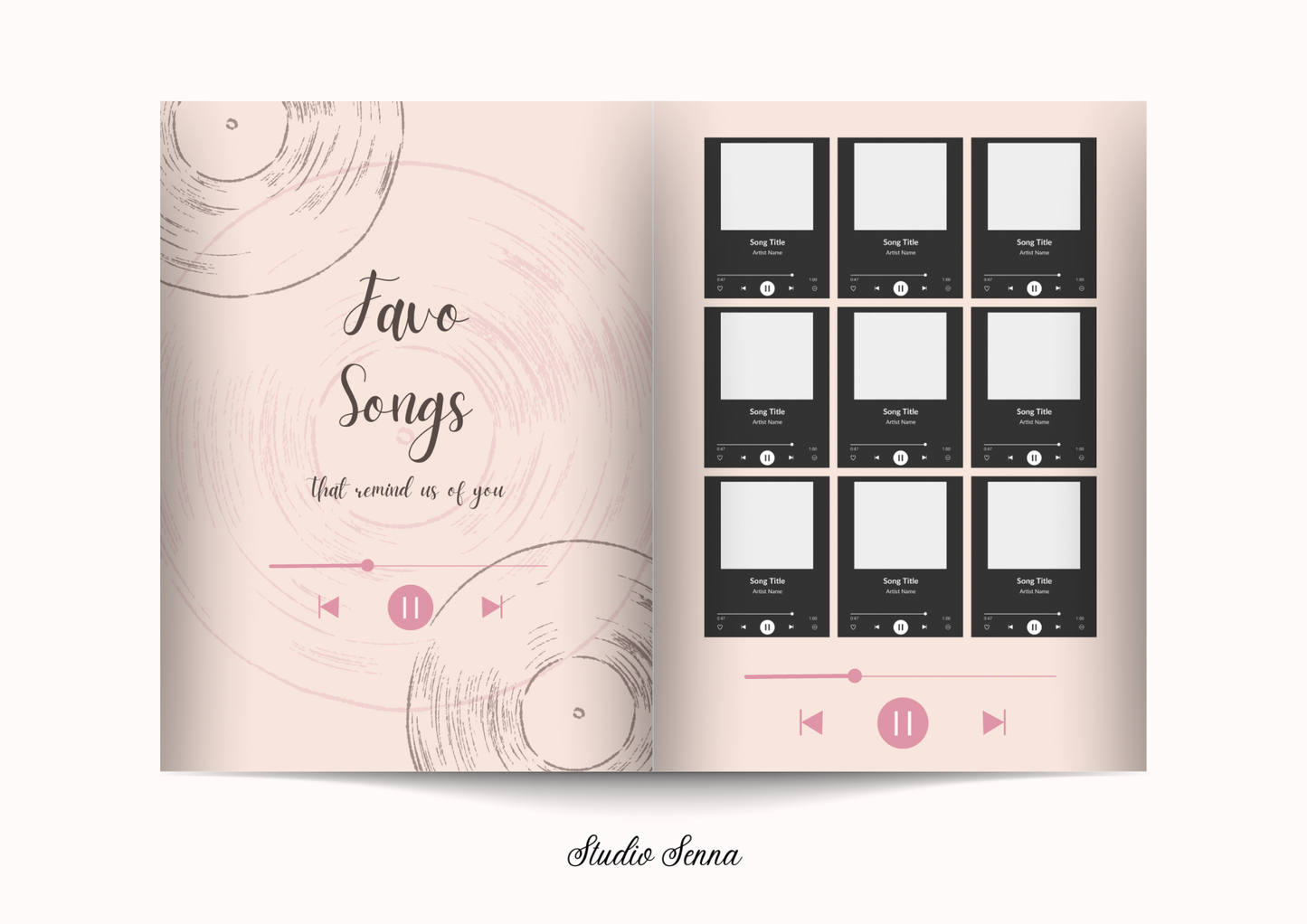 21 Diner boek Template 'Blush Bear'