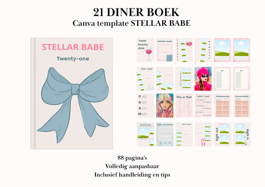 21 diner Boek template 'Stellar Babe'