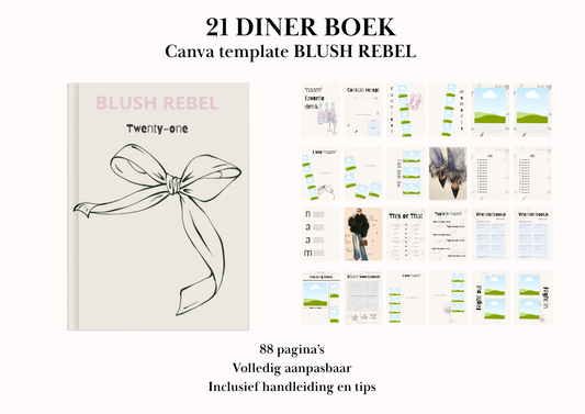 21 Diner Boek Template 'Blush Rebel'