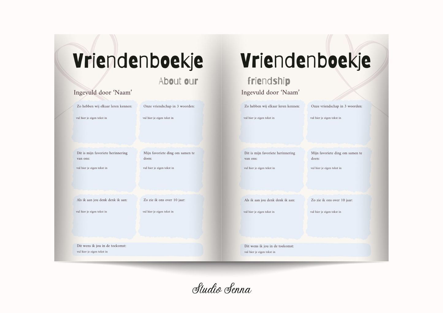 21 Diner Boek Template 'Blush Rebel'