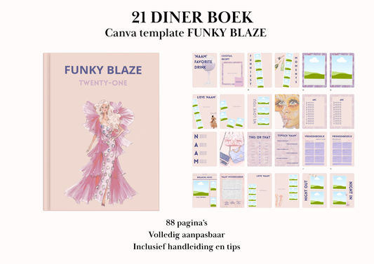 21 Diner Boek Template 'Funky Blaze'