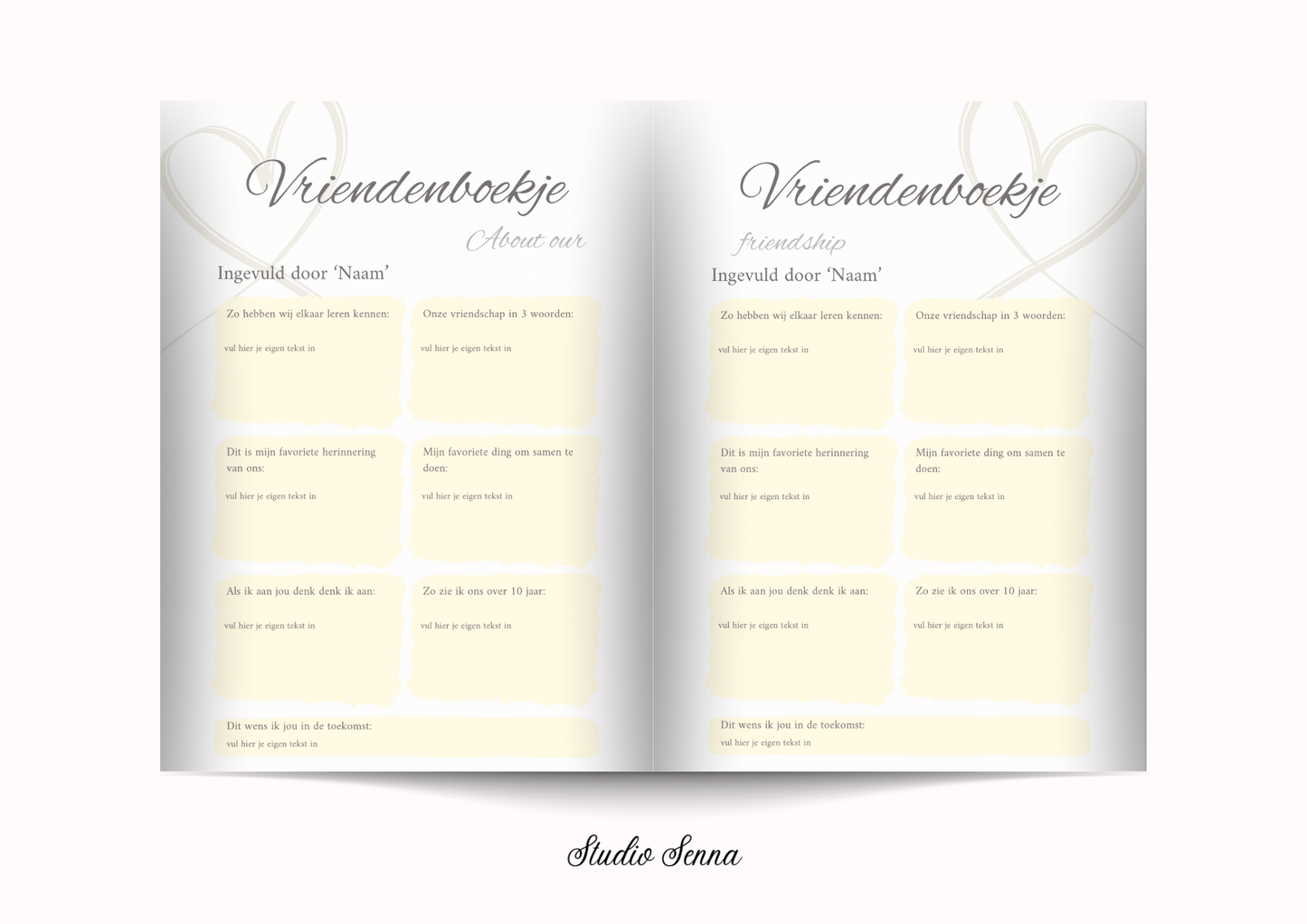 21 Diner Boek Template 'Powder Chic'