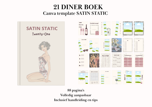 21 Diner Boek Template 'Satin Static'
