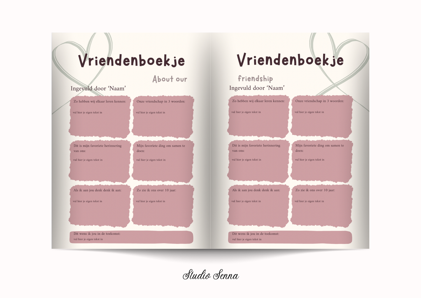 21 Diner Boek Template 'Satin Static'