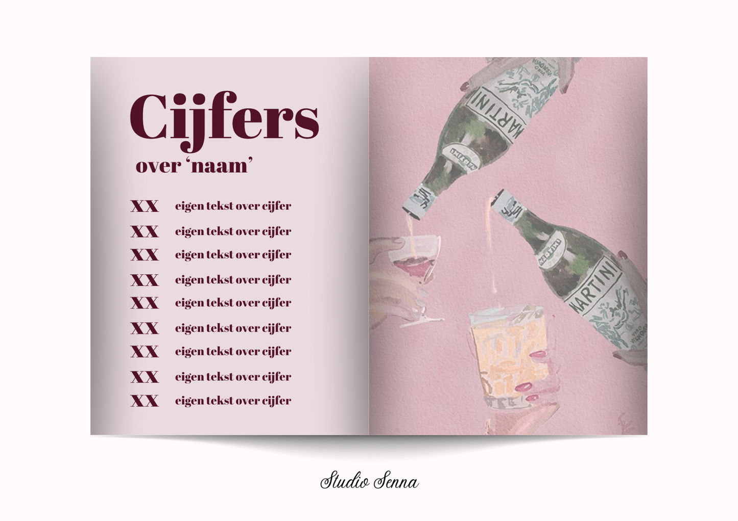 21 Diner Boek Template 'Rusty Rose'
