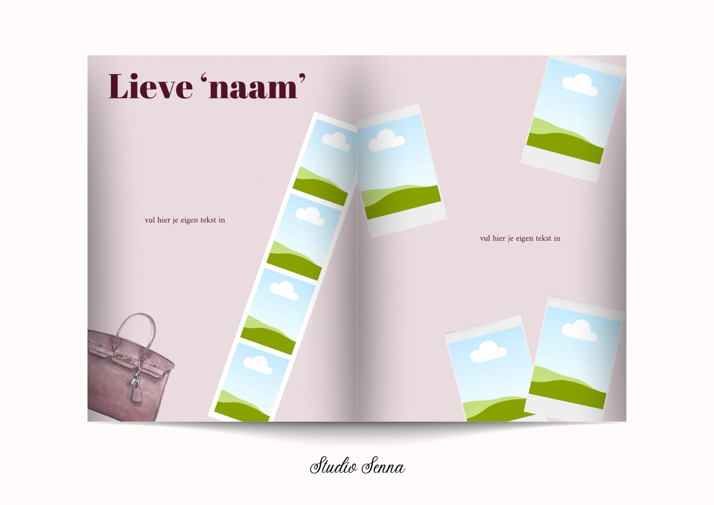21 Diner Boek Template 'Rusty Rose'