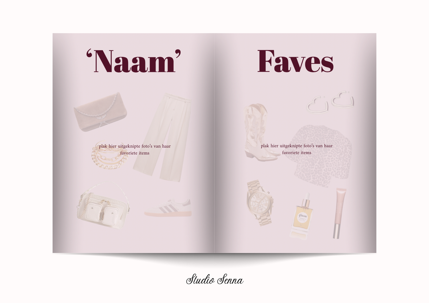 21 Diner Boek Template 'Rusty Rose'