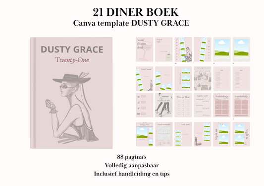 21 Diner Boek Template 'Dusty Grace'