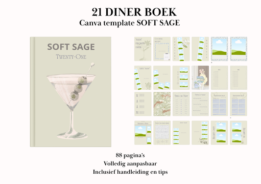 21 Diner Boek Template 'Soft Sage'