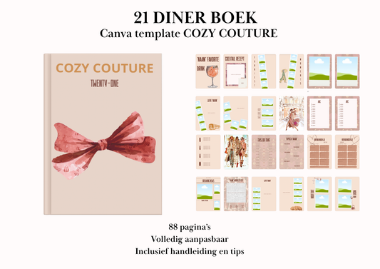 21 Diner boek Template 'Cozy Couture'