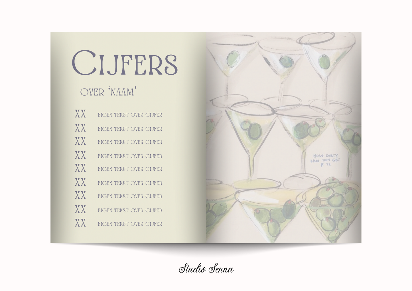 21 Diner Boek Template 'Soft Sage'