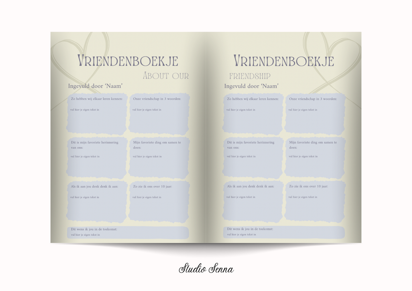 21 Diner Boek Template 'Soft Sage'