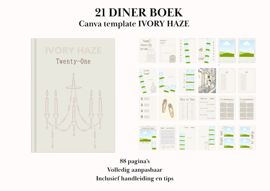 21 Diner Boek Template 'Ivory Haze'