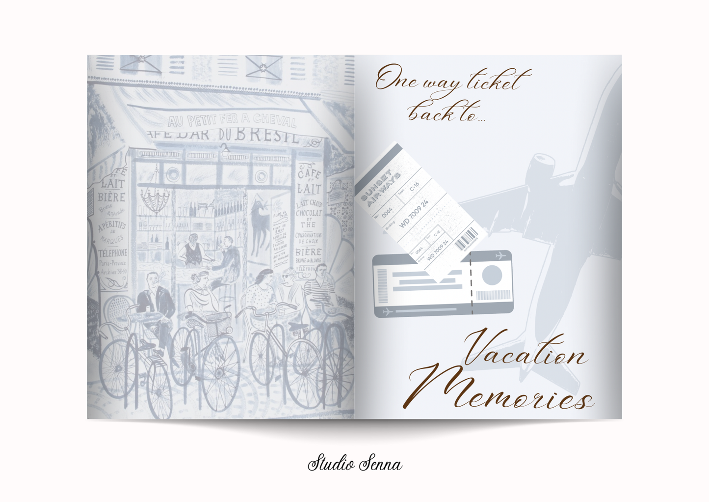 21 Diner Boek Template 'Soft Azure'