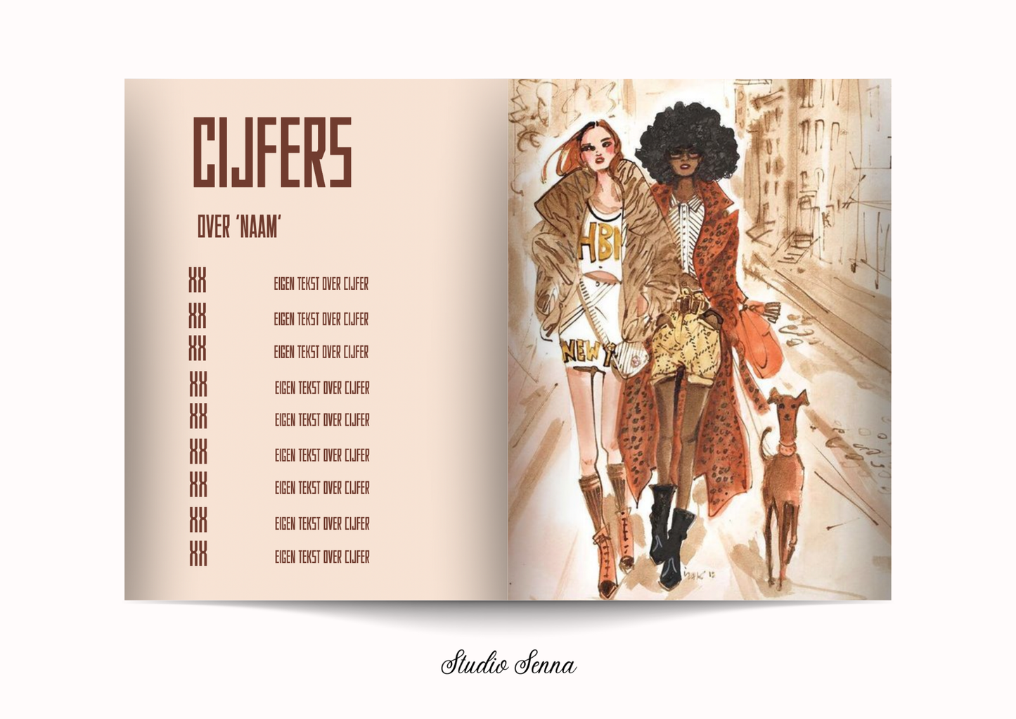 21 Diner boek Template 'Cozy Couture'