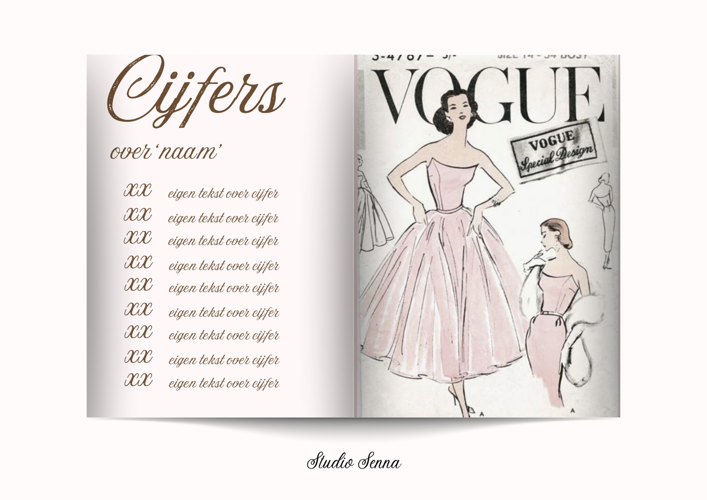 21 Diner Boek Template 'Angel Blush'