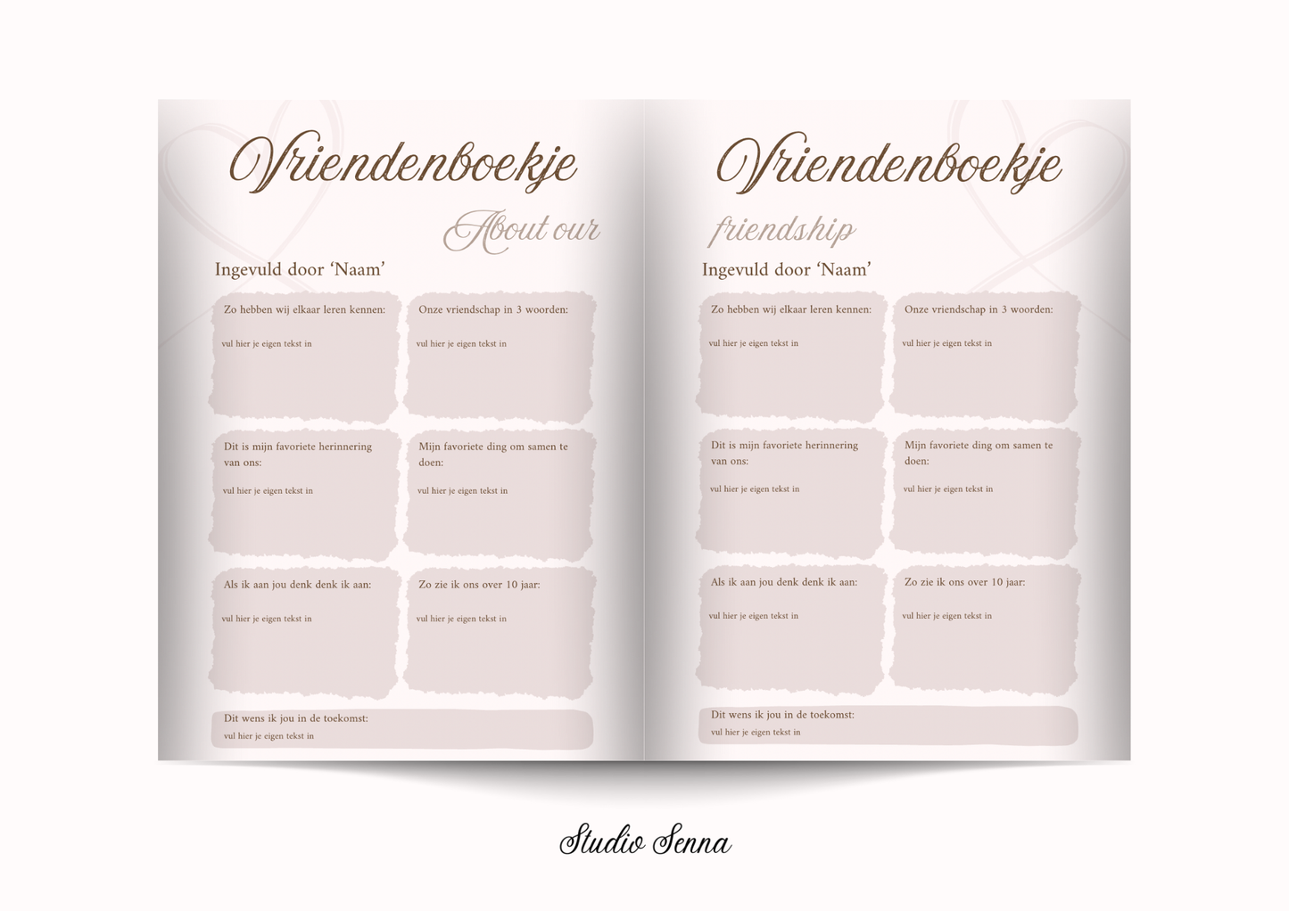 21 Diner Boek Template 'Angel Blush'