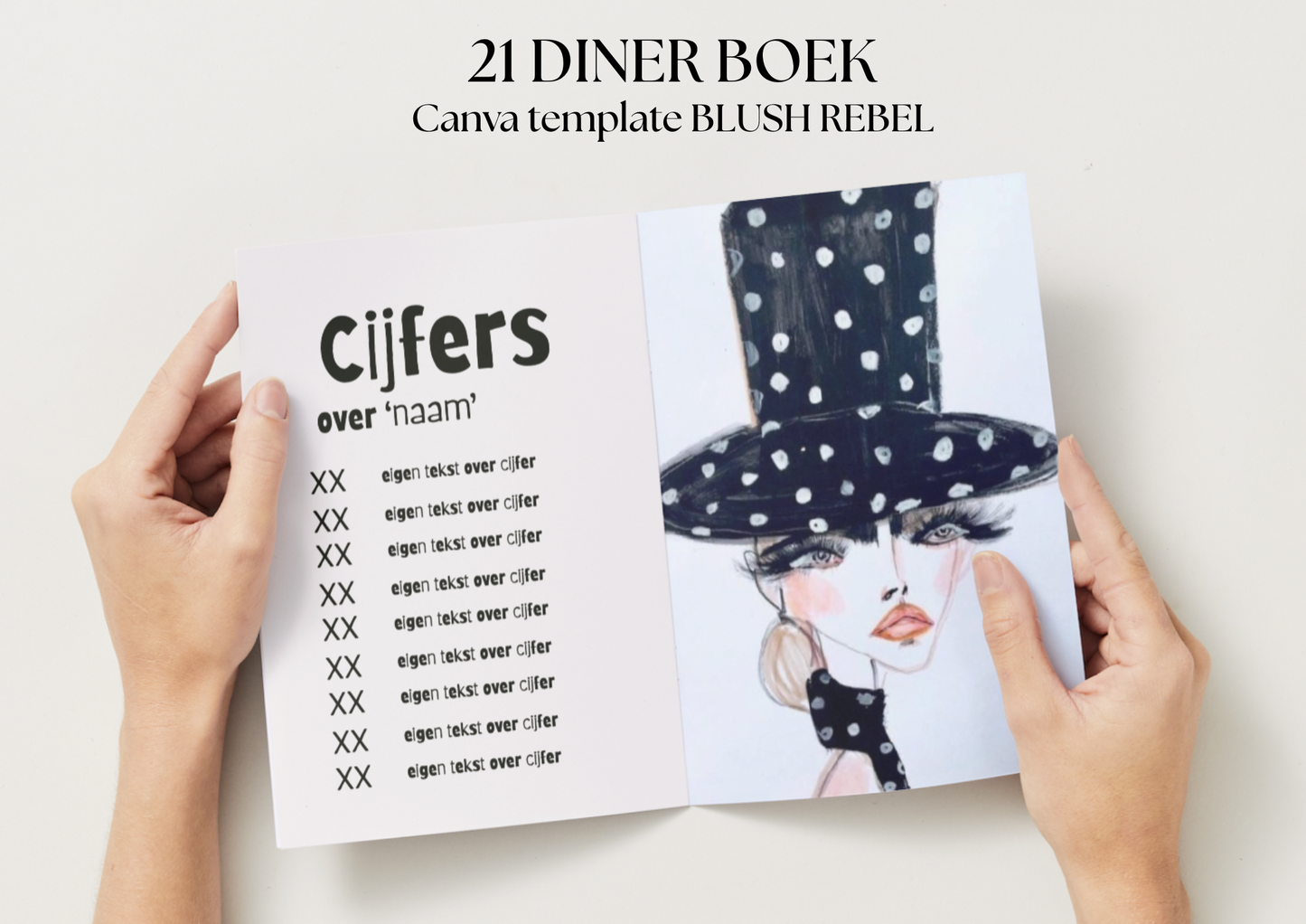 21 Diner Boek Template 'Blush Rebel'
