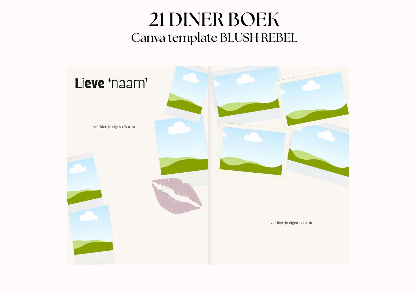 21 Diner Boek Template 'Blush Rebel'