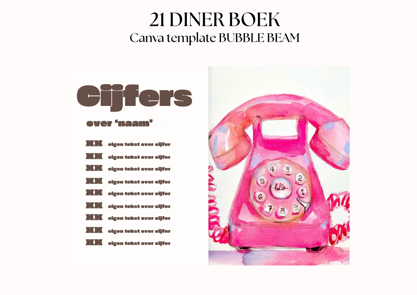 21 Diner boek Template 'Bubble Beam'