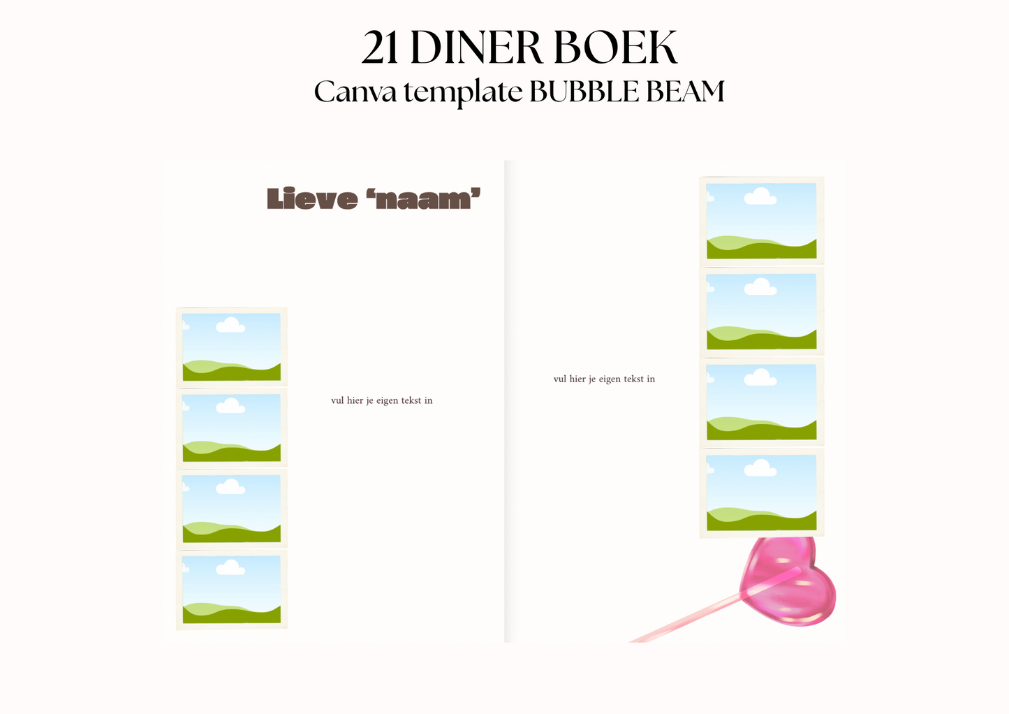 21 Diner boek Template 'Bubble Beam'