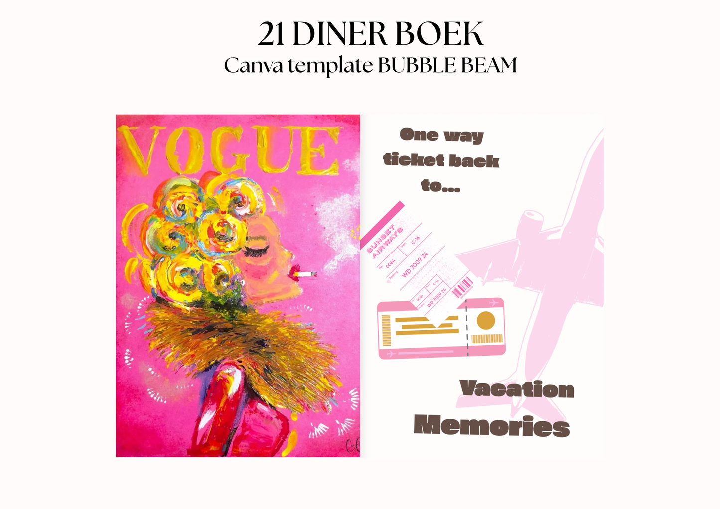 21 Diner boek Template 'Bubble Beam'