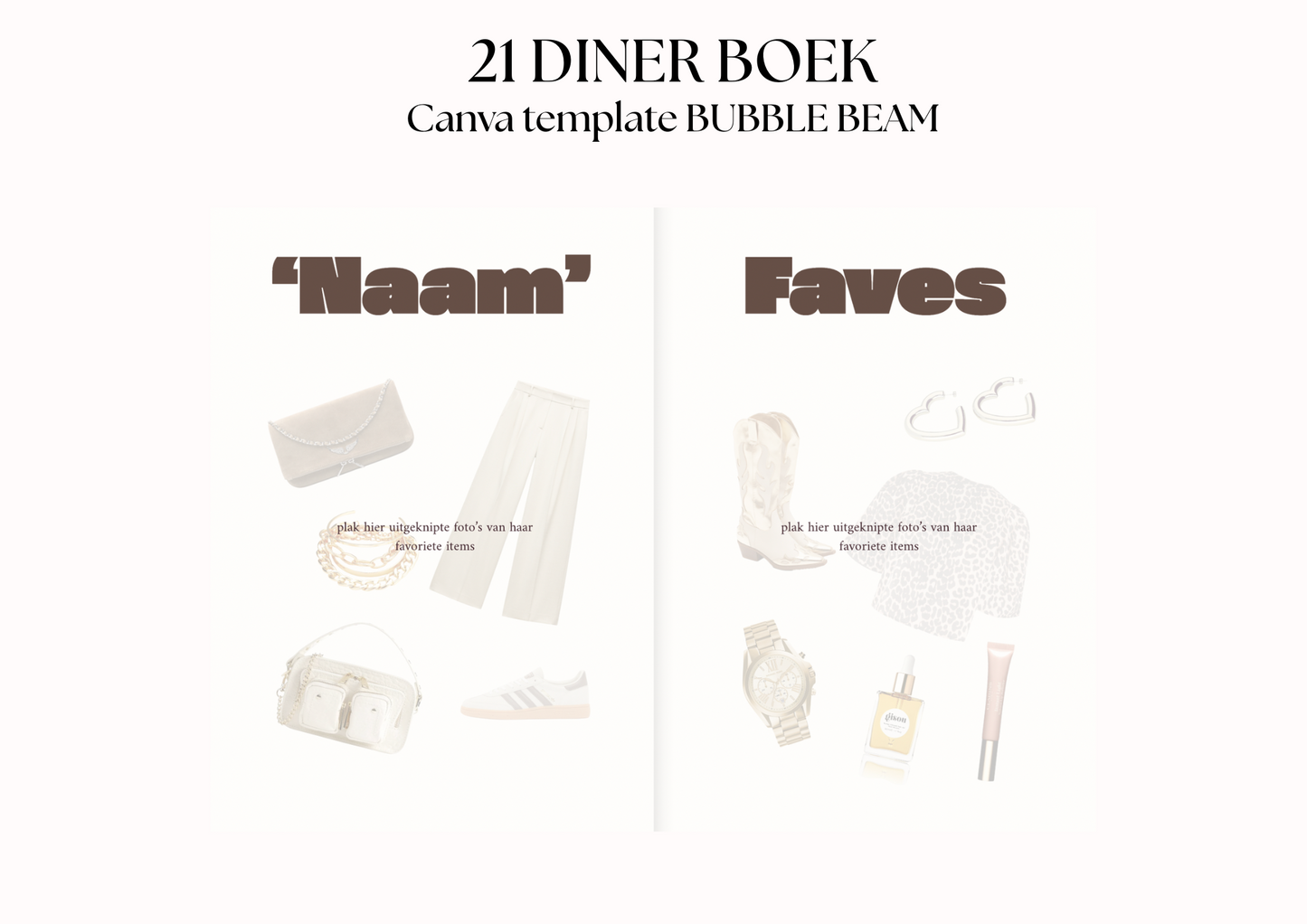 21 Diner boek Template 'Bubble Beam'