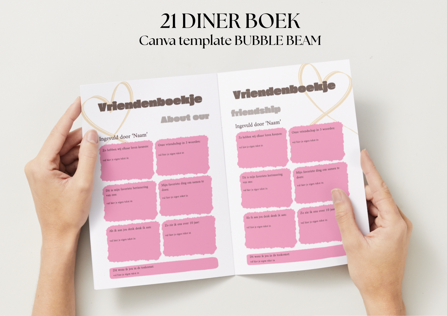 21 Diner boek Template 'Bubble Beam'