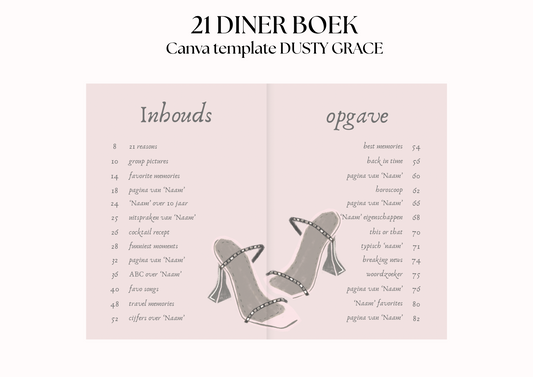 21 Diner Boek Template 'Dusty Grace'