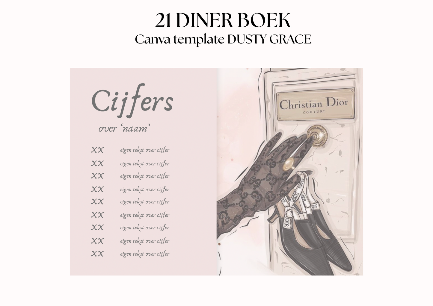 21 Diner Boek Template 'Dusty Grace'