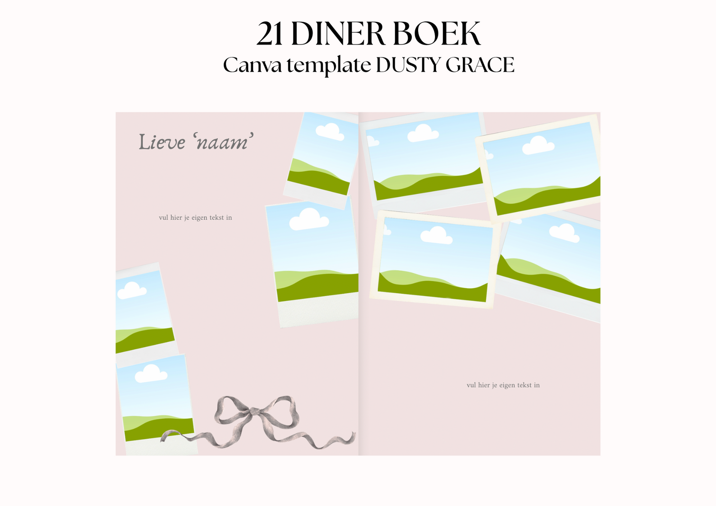 21 Diner Boek Template 'Dusty Grace'