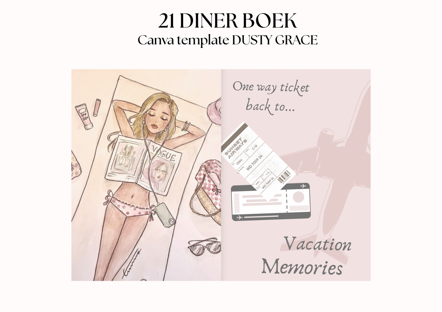 21 Diner Boek Template 'Dusty Grace'
