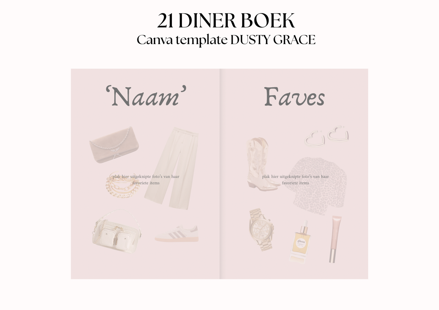 21 Diner Boek Template 'Dusty Grace'