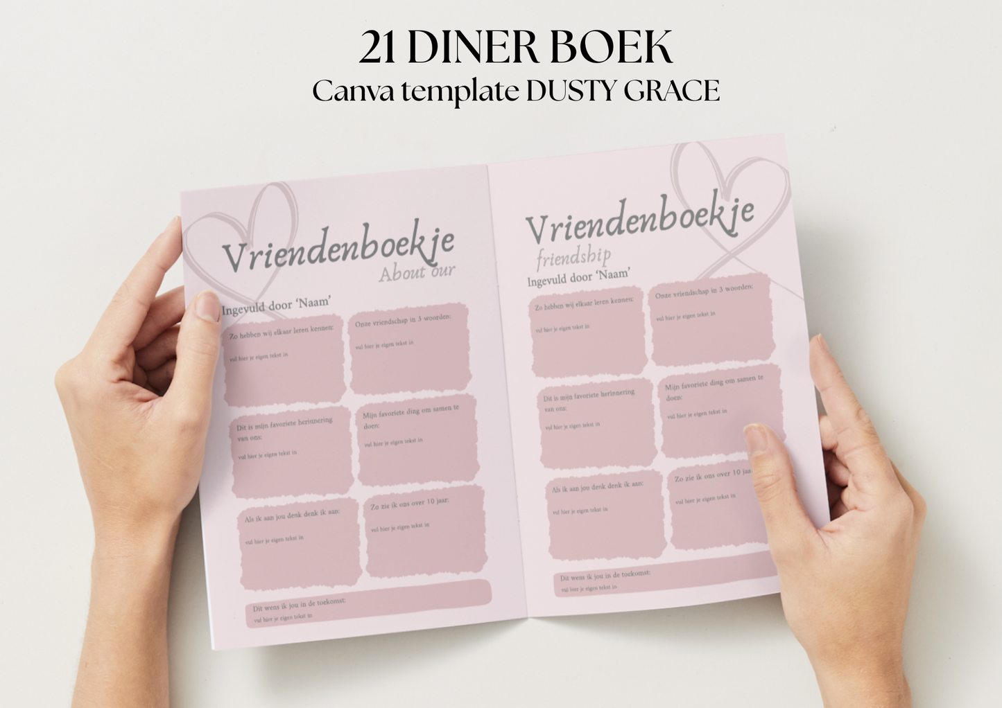 21 Diner Boek Template 'Dusty Grace'