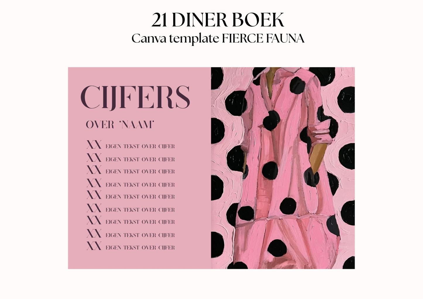 21 Diner Boek Template 'Fierce Fauna'