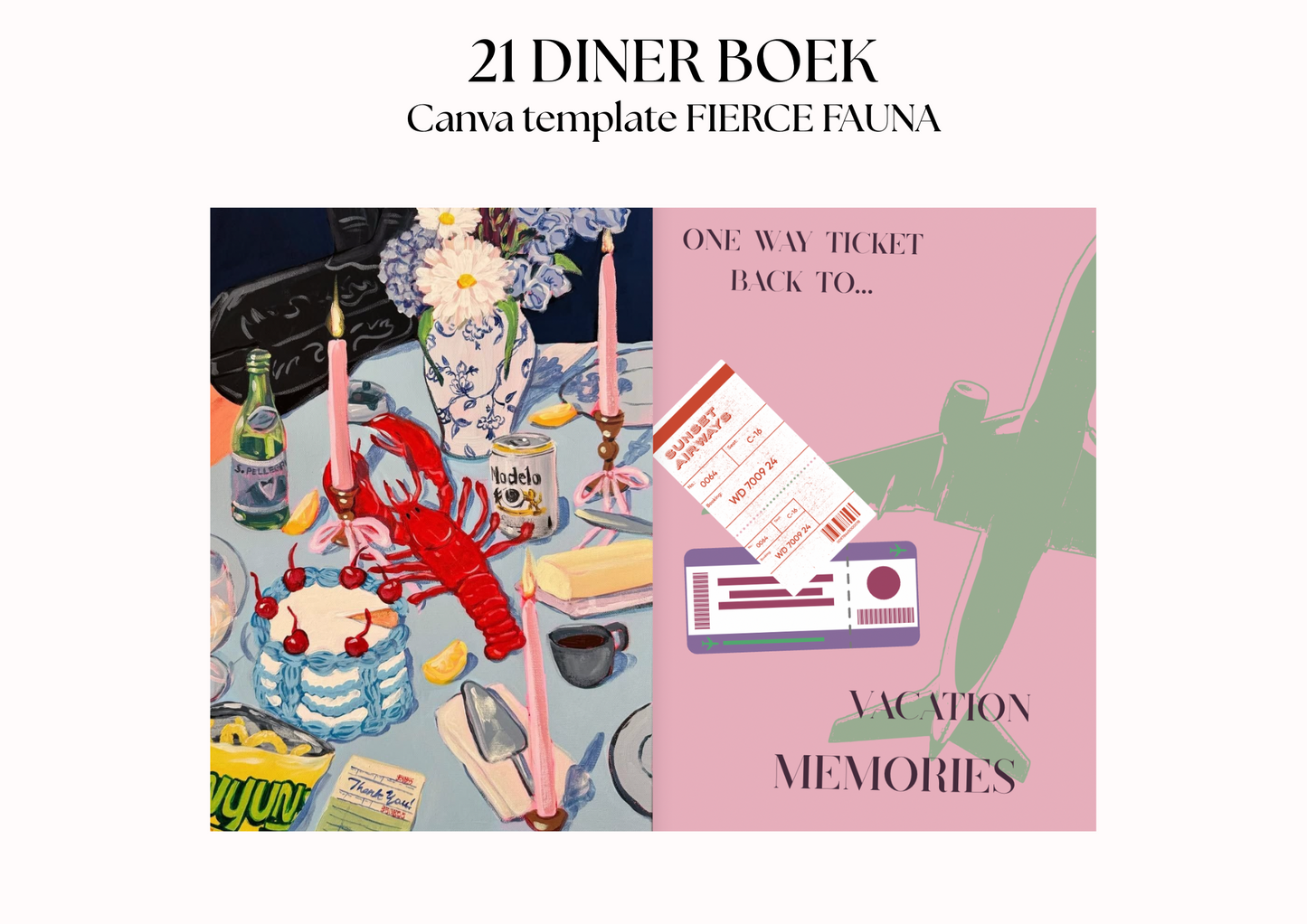 21 Diner Boek Template 'Fierce Fauna'