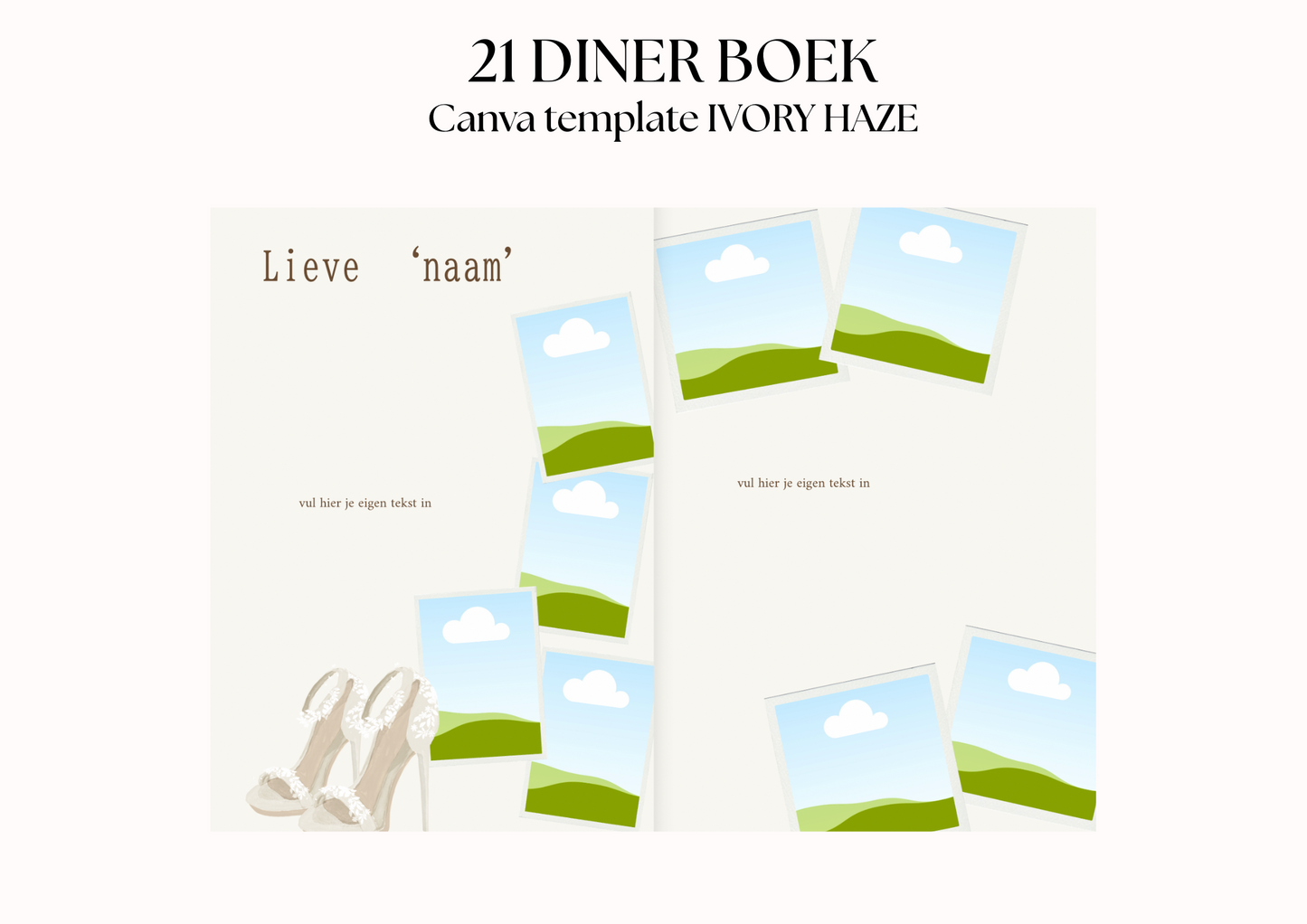 21 Diner Boek Template 'Ivory Haze'