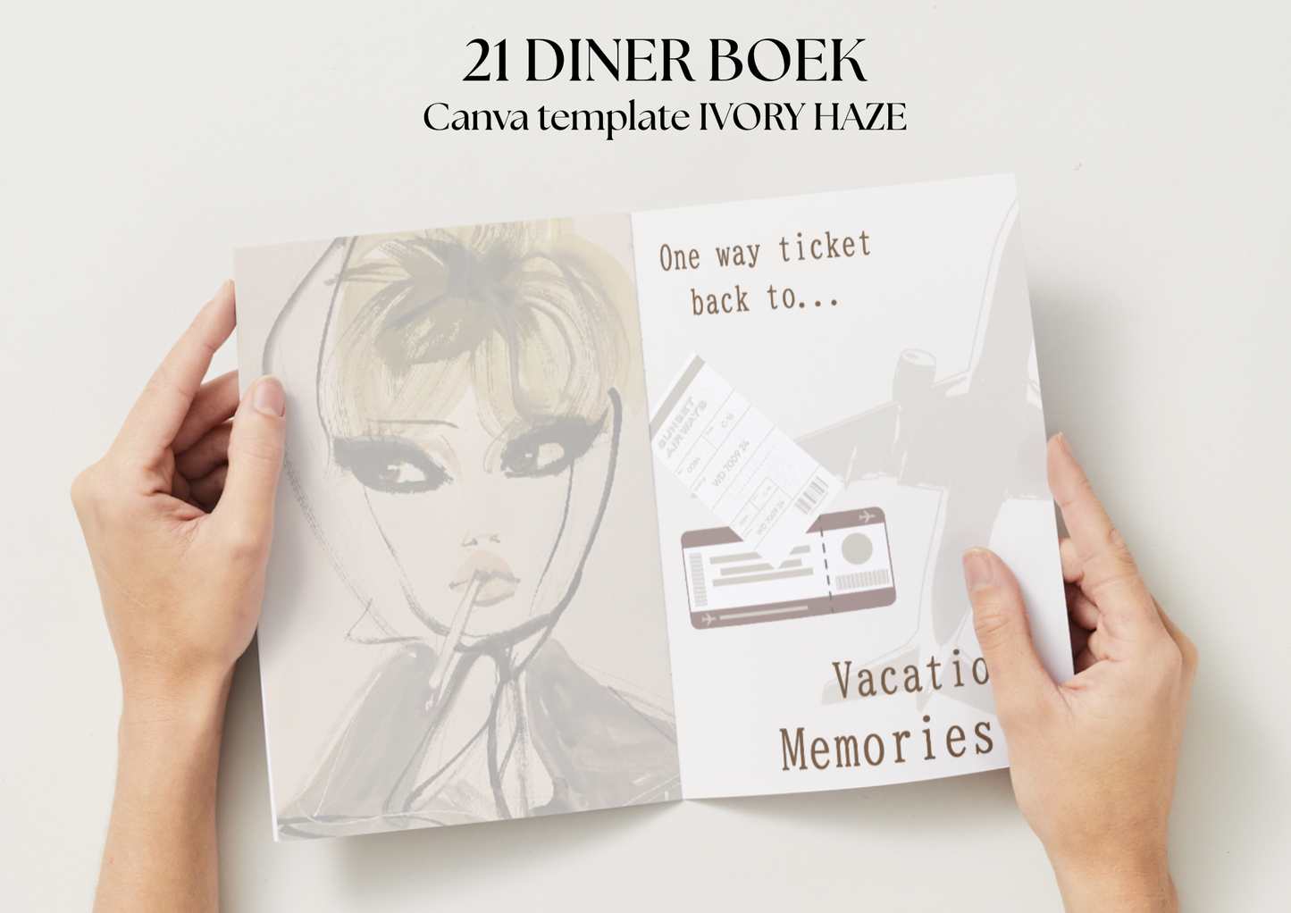 21 Diner Boek Template 'Ivory Haze'