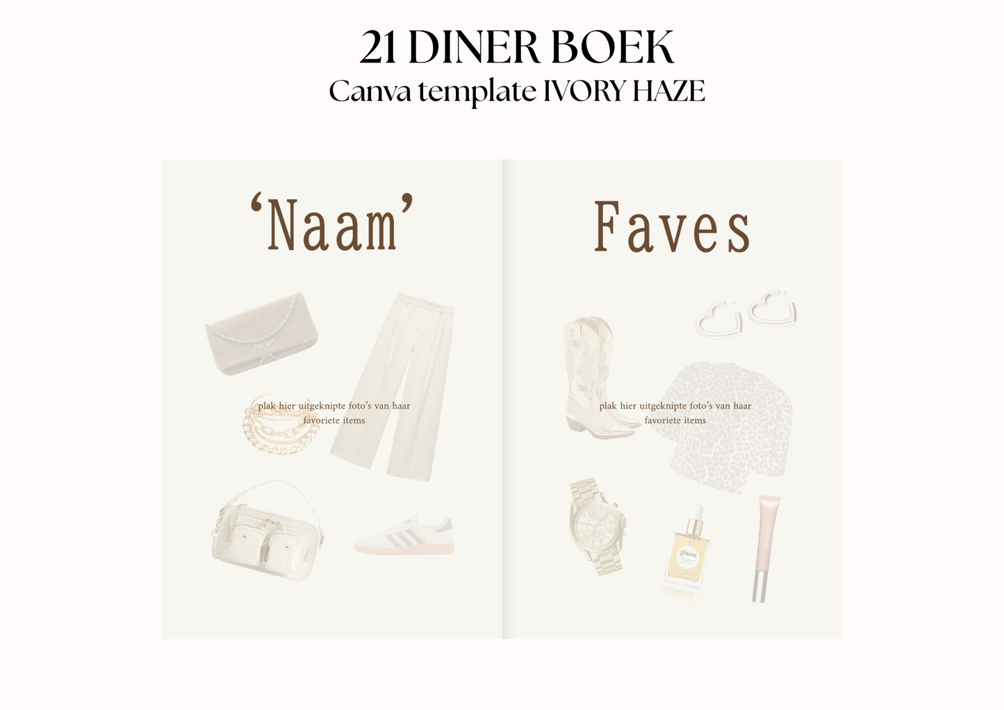 21 Diner Boek Template 'Ivory Haze'