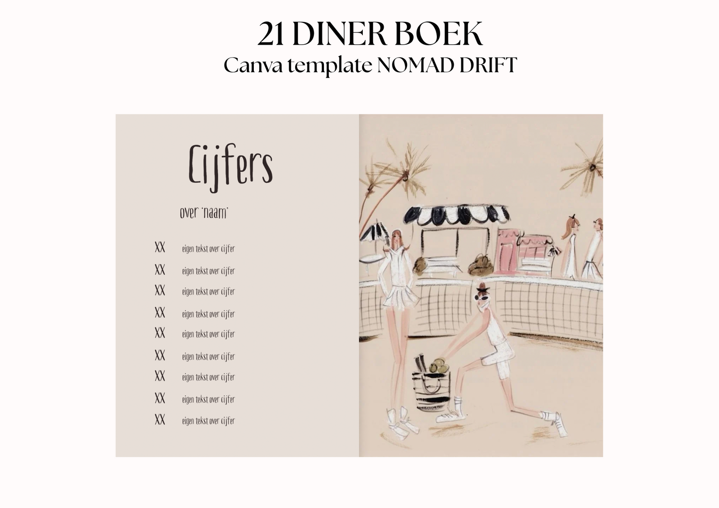 21 Diner Boek Template 'Nomad Drift'