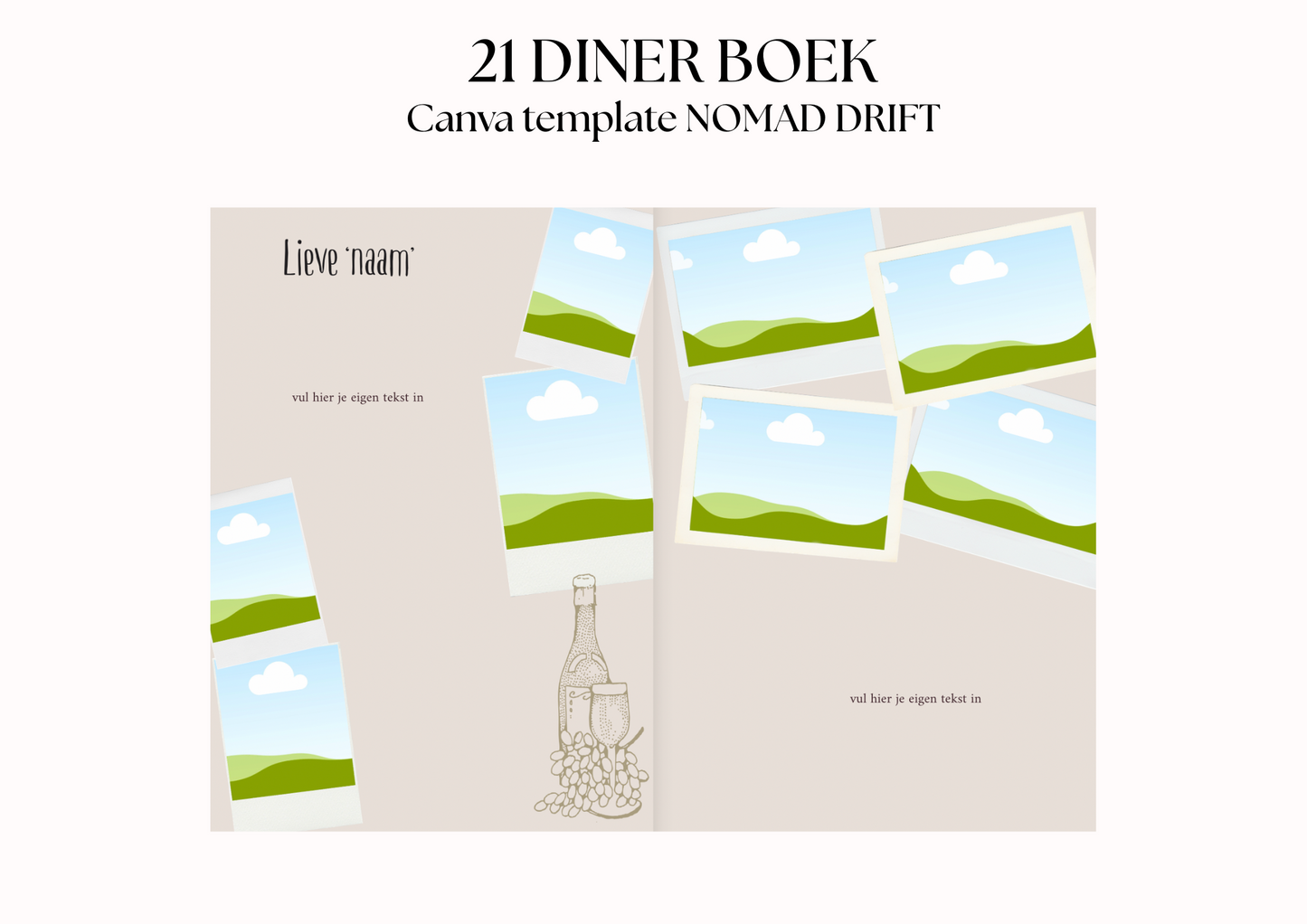 21 Diner Boek Template 'Nomad Drift'