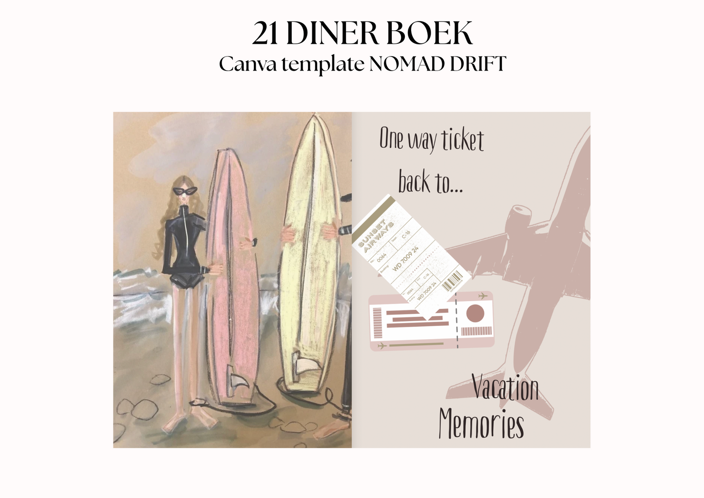21 Diner Boek Template 'Nomad Drift'