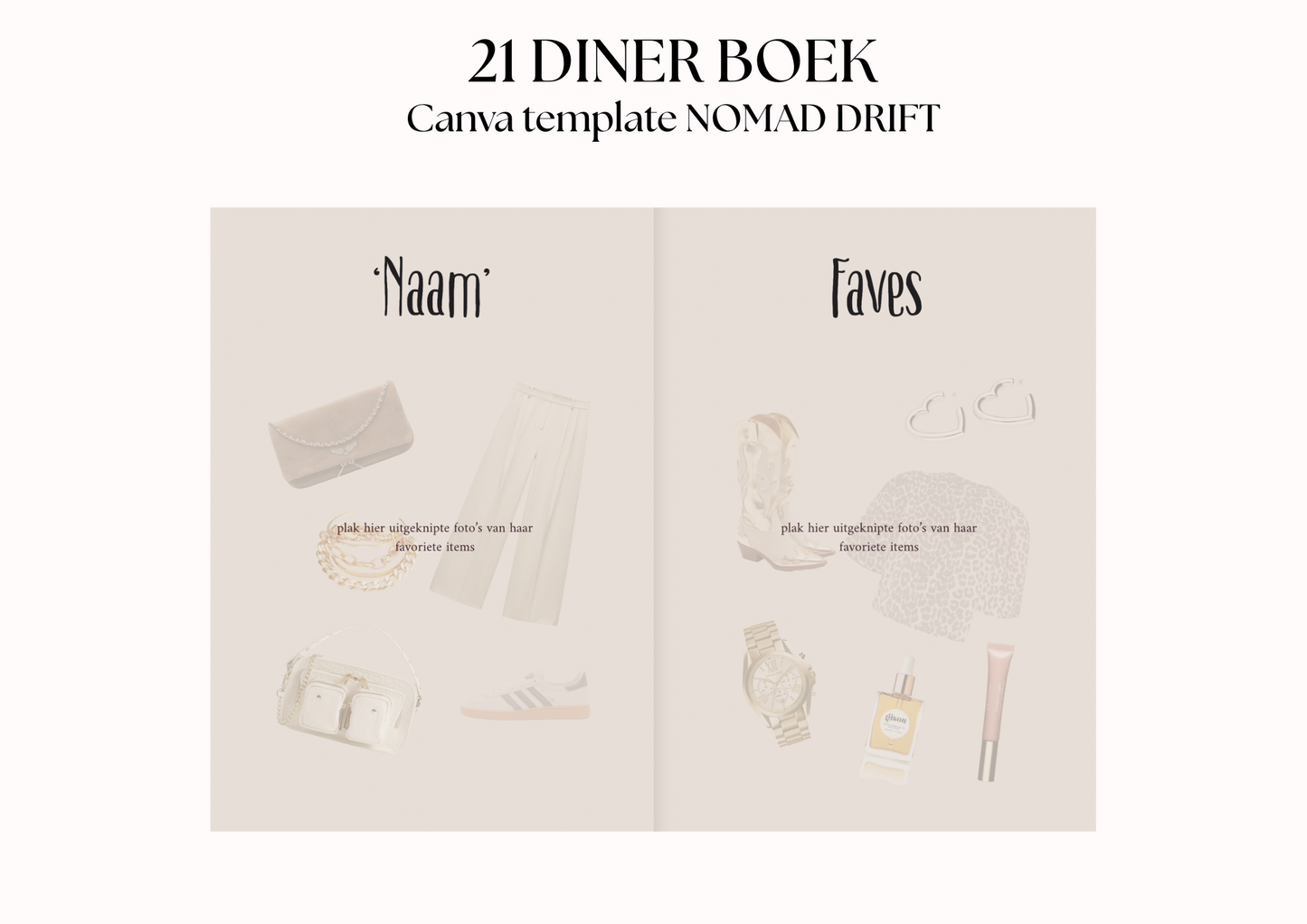 21 Diner Boek Template 'Nomad Drift'